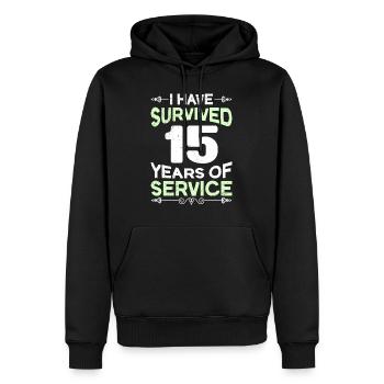 Service anniversary 15 years company anniversary - Men’s Premium Organic Hoodie - black - Front - Nico (187cm)