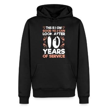 10e anniversaire de l’entreprise 10 ans de service - Sweat à capuche Premium bio Homme - noir - Devant - Nico (187cm)