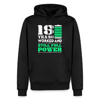 Anniversaire de service 15 ans anniversaire de l’entreprise - Sweat à capuche Premium bio Homme - noir - Devant - Nico (187cm)