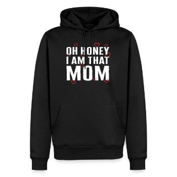 Chemise de maman, chérie je suis cette maman cœur fête des mères - Sweat à capuche Premium bio Homme - noir - Devant - Nico (187cm)