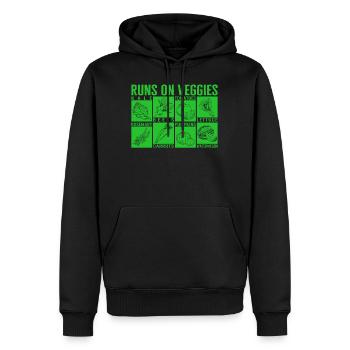 Vegetables Shirt, Runs On Veggies Names Vegetable - Men’s Premium Organic Hoodie - black - Front - Nico (187cm)