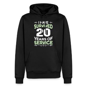 Dienstjubiläum 20 Jahre Arbeit Firmenjubiläum - Männer Premium Bio Hoodie - Schwarz - Vorne - Nico (187cm)