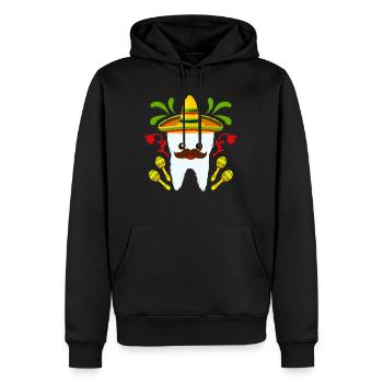 Chemise Cinco De Mayo, Maracas dentaires floraux - Sweat à capuche Premium bio Homme - noir - Devant - Nico (187cm)
