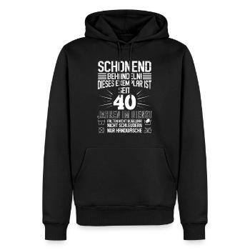 Dienstjubiläum 40 Jahre Arbeit Firmenjubiläum - Männer Premium Bio Hoodie - Schwarz - Vorne - Nico (187cm)