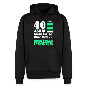 Dienstjubiläum 40 Jahre Firmenjubiläum - Männer Premium Bio Hoodie - Schwarz - Vorne - Nico (187cm)