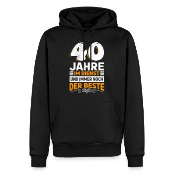 40 Jahre Arbeit Dienstjubiläum 40 Jahre - Männer Premium Bio Hoodie - Schwarz - Vorne - Nico (187cm)