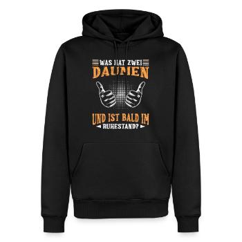 Daumen hoch Ruhestand Kollege Abschied - Männer Premium Bio Hoodie - Schwarz - Vorne - Nico (187cm)