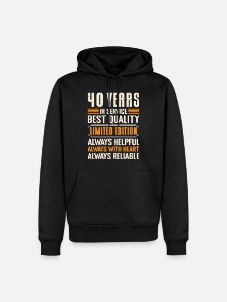 Service anniversary 40 years of work Company anniversary - Men’s Premium Organic Hoodie - black