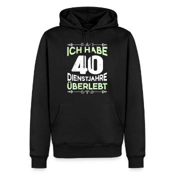 40 Jahre Arbeit Dienstjubiläum 40 Jahre - Männer Premium Bio Hoodie - Schwarz - Vorne - Nico (187cm)