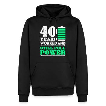 Anniversaire de service 40 ans anniversaire de l’entreprise - Sweat à capuche Premium bio Homme - noir - Devant - Nico (187cm)