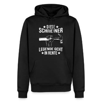 Schreiner in Rente Kollege Ruhestand - Männer Premium Bio Hoodie - Schwarz - Vorne - Nico (187cm)