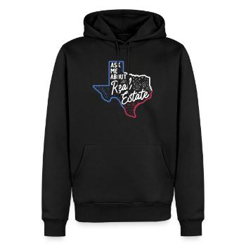 Fragen Sie mich über Real Estate Texas Real Estate Agent - Männer Premium Bio Hoodie - Schwarz - Vorne - Nico (187cm)