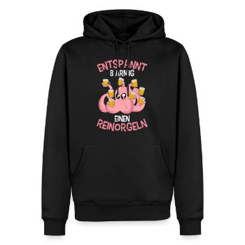 Entspannt achtarmig einen reinorgeln Saufen Party - Männer Premium Bio Hoodie - Schwarz - Vorne - Nico (187cm)