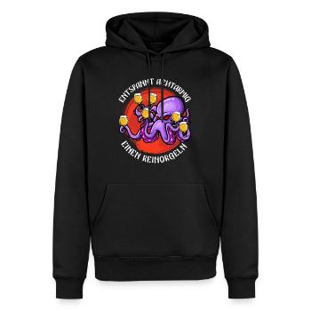 Saufen Spruch Entspannt achtarmig einen reinorgeln - Männer Premium Bio Hoodie - Schwarz - Vorne - Nico (187cm)