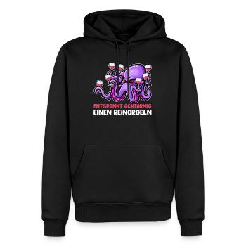 Achtarmig einen reinorgeln Bier - Männer Premium Bio Hoodie - Schwarz - Vorne - Nico (187cm)