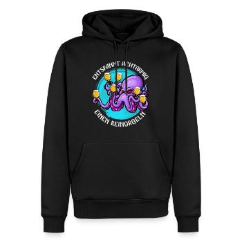 Saufen Spruch Entspannt achtarmig einen reinorgeln - Männer Premium Bio Hoodie - Schwarz - Vorne - Nico (187cm)