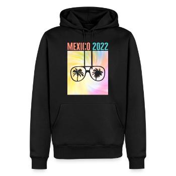 Mexiko 2022 Shirt, Mexikanische Sonnenbrille Palme - Männer Premium Bio Hoodie - Schwarz - Vorne - Nico (187cm)