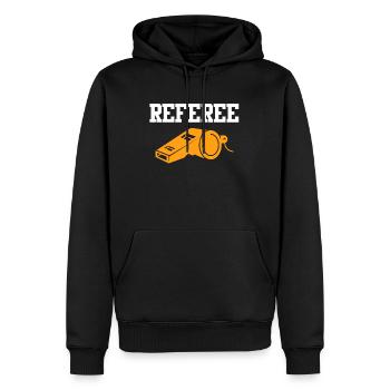 Arbitre sifflet arbitre - Sweat à capuche Premium bio Homme - noir - Devant - Nico (187cm)