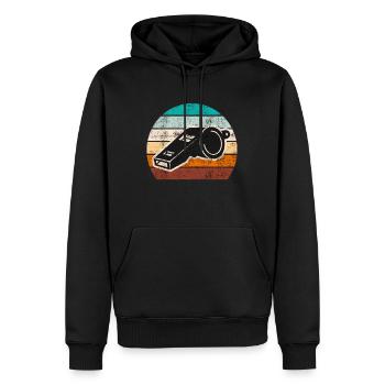 Arbitre de pipe Shiri vintage - Sweat à capuche Premium bio Homme - noir - Devant - Nico (187cm)