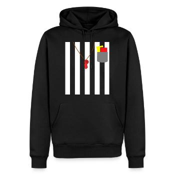Tenue d’arbitre Devise Party Shiri - Sweat à capuche Premium bio Homme - noir - Devant - Nico (187cm)
