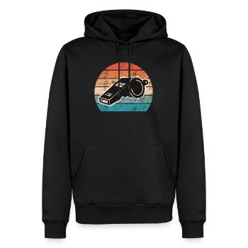 Arbitre de pipe Shiri vintage - Sweat à capuche Premium bio Homme - noir - Devant - Nico (187cm)