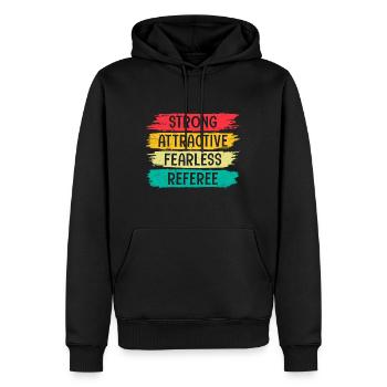 Arbitre fort et attrayant et intrépide - Sweat à capuche Premium bio Homme - noir - Devant - Nico (187cm)