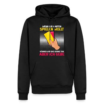 Lustiger Schiedsrichter Spruch Schiri - Männer Premium Bio Hoodie - Schwarz - Vorne - Nico (187cm)