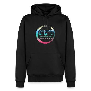 Boy Mom Shirt, umgeben von Bällen Muttertag - Männer Premium Bio Hoodie - Schwarz - Vorne - Nico (187cm)