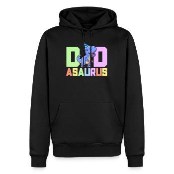 Papa Asaurus Dinosaurier Geburtstagsfeier TRex Matching - Männer Premium Bio Hoodie - Schwarz - Vorne - Nico (187cm)
