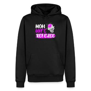 Mama Ehefrau Schiedsrichterin Schiri Damen - Männer Premium Bio Hoodie - Schwarz - Vorne - Nico (187cm)