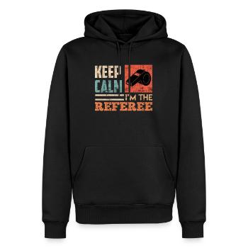 Je suis l’arbitre - Sweat à capuche Premium bio Homme - noir - Devant - Nico (187cm)