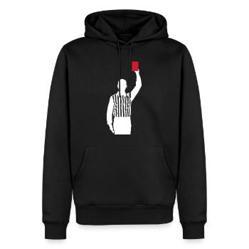 Carton rouge de l’arbitre Shiri faute - Sweat à capuche Premium bio Homme - noir - Devant - Nico (187cm)