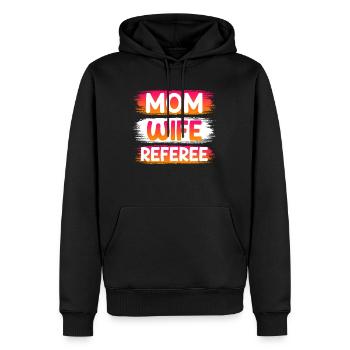 Maman Épouse Arbitre Mère Femme Arbitre - Sweat à capuche Premium bio Homme - noir - Devant - Nico (187cm)