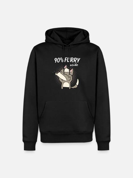 90% Furry Fursona Furries Fandom Fursuit - Men’s Premium Organic Hoodie - black