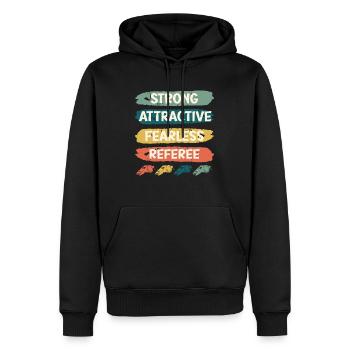 Arbitre fort et attrayant et intrépide - Sweat à capuche Premium bio Homme - noir - Devant - Nico (187cm)