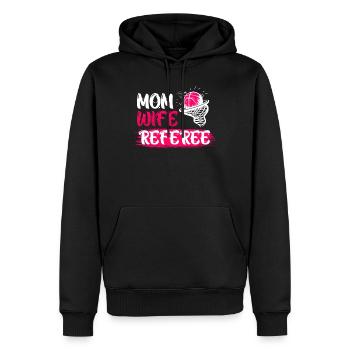 Mama Ehefrau Schiedsrichterin Schiri Damen - Männer Premium Bio Hoodie - Schwarz - Vorne - Nico (187cm)