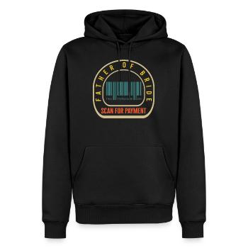Vater der Braut Hochzeitshemd, Barcode lustig - Männer Premium Bio Hoodie - Schwarz - Vorne - Nico (187cm)