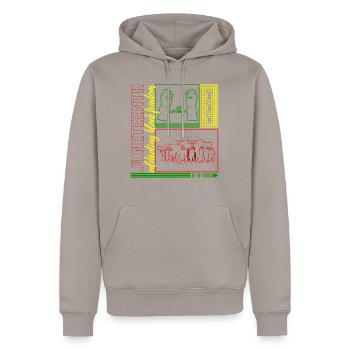 Chemise Juneteenth, Black Freedom, Histoire des Noirs, - Sweat à capuche Premium bio Homme - taupe - Devant - Nico (187cm)