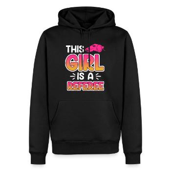 Arbitre féminine Schiri - Sweat à capuche Premium bio Homme - noir - Devant - Nico (187cm)