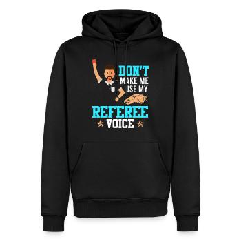 Arbitre - Sweat à capuche Premium bio Homme - noir - Devant - Nico (187cm)