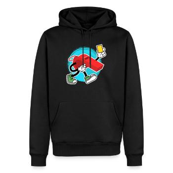 Sifflet de l’arbitre avec carton jaune Shiri - Sweat à capuche Premium bio Homme - noir - Devant - Nico (187cm)