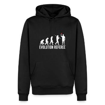 Evolution Referee - Männer Premium Bio Hoodie - Schwarz - Vorne - Nico (187cm)