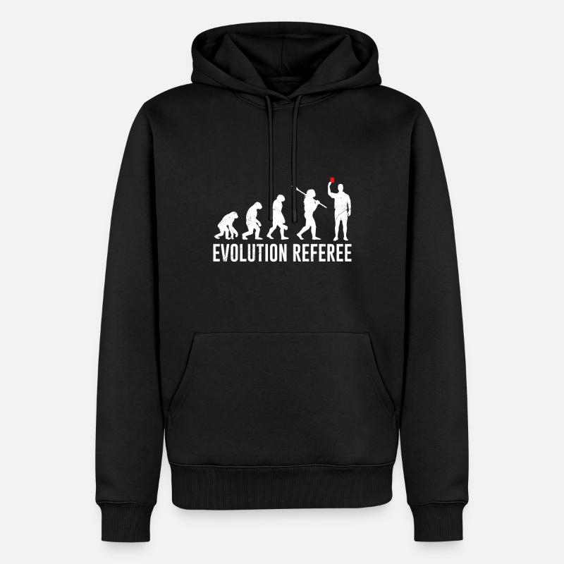 Evolution Referee - Männer Premium Bio Hoodie - Schwarz