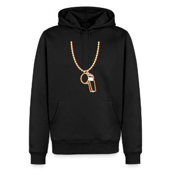Arbitre de sifflet de sifflet - Sweat à capuche Premium bio Homme - noir - Devant - Nico (187cm)