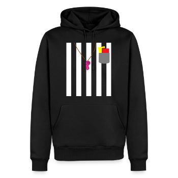 Tenue d’arbitre Devise Party Shiri - Sweat à capuche Premium bio Homme - noir - Devant - Nico (187cm)