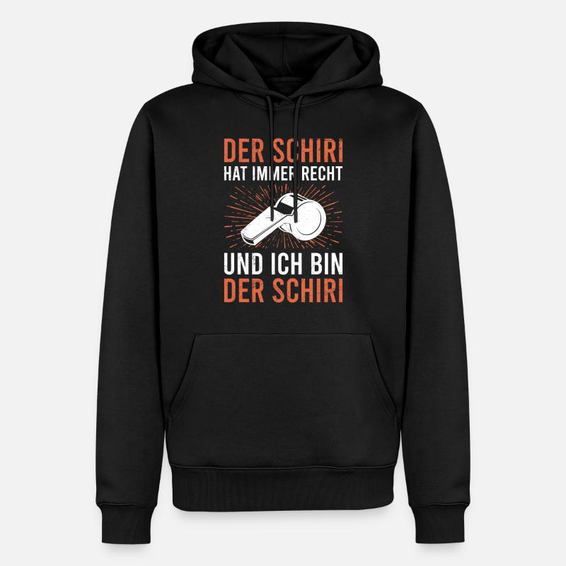 Schiedsrichter hat immer Recht - Männer Premium Bio Hoodie - Schwarz