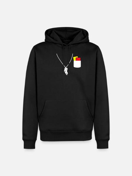 Schiedsrichter Pfeife gelbe Karte rote Karte - Männer Premium Bio Hoodie - Schwarz