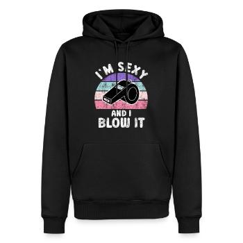 Je suis sexy et je le souffle SChiedsrichterin - Sweat à capuche Premium bio Homme - noir - Devant - Nico (187cm)