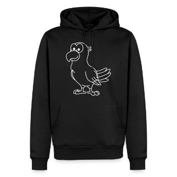 Papagai Comic Animal - Sweat à capuche Premium bio Homme - noir - Devant - Nico (187cm)