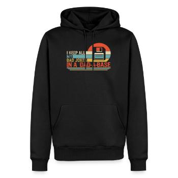 Vater Hemd, ich behalte alle meine Vaterwitze in Papa A - Männer Premium Bio Hoodie - Schwarz - Vorne - Nico (187cm)